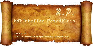 Márhoffer Petrónia névjegykártya